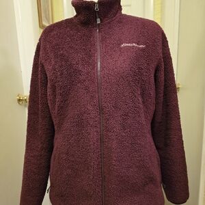 Eddie Bauer Women's Burgundy Teddy Jacket